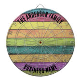 ファミリー名パーソナライズされたブルーダーツボード ダーツボード (正面)