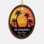 ファミリー名ビーチハウスレトロサンセットデミディーズ60s セラミックオーナメント (右)