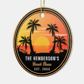ファミリー名ビーチハウスレトロサンセットデミディーズ60s セラミックオーナメント (左)