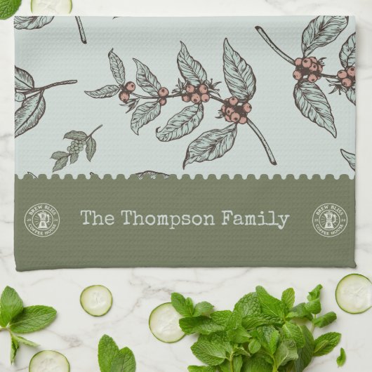 ファミリー名プロフェッショナルグラフィックアートワークのレトロ キッチンタオル (折り畳み)