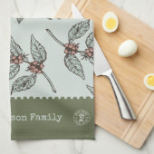 ファミリー名プロフェッショナルグラフィックアートワークのレトロ キッチンタオル (四つ折り)