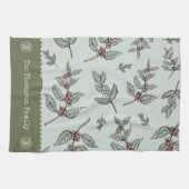 ファミリー名プロフェッショナルグラフィックアートワークのレトロ キッチンタオル (横)