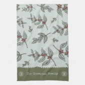 ファミリー名プロフェッショナルグラフィックアートワークのレトロ キッチンタオル (縦)