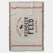 ファミリー名ホリデートナカイ食べ物を与えグレインサック スローブランケット (正面縦)