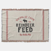 ファミリー名ホリデートナカイ食べ物を与えグレインサック スローブランケット (正面)