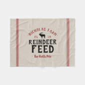 ファミリー名ホリデートナカイ食べ物を与えグレインサック フリースブランケット (正面(横))