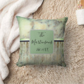 ファミリー名ミンティグリーンマーブルハーレキン クッション (ブランケット)