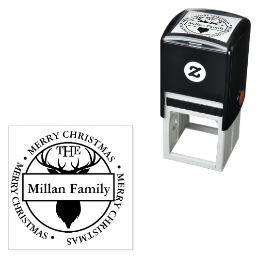 ファミリー名メリークリスマストナカイテーマ セルフインキングスタンプ (インサイチュ)
