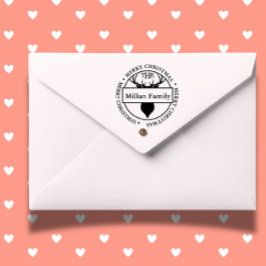 ファミリー名メリークリスマストナカイテーマ セルフインキングスタンプ