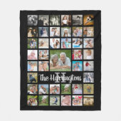 ファミリー名モノグラム41フォトコラージュカスタムカラー フリースブランケット (正面)