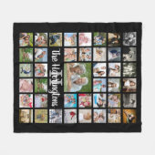 ファミリー名モノグラム41フォトコラージュカスタムカラー フリースブランケット (正面(横))