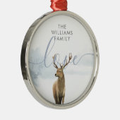 ファミリー名ラブウィンターウッドランドシーンスタック メタルオーナメント (右)