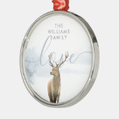 ファミリー名ラブウィンターウッドランドシーンスタック メタルオーナメント (左)