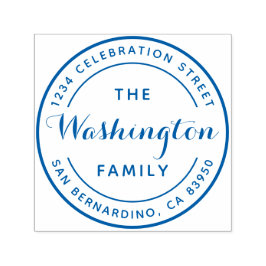 ファミリー名ロゴラウンド差出人住所 セルフインキングスタンプ