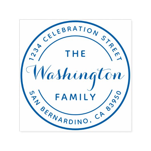 ファミリー名ロゴラウンド差出人住所 セルフインキングスタンプ (デザイン)