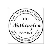 ファミリー名ロゴラウンド差出人住所 ラバースタンプ (インプリント)