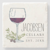 ファミリー名ワインセラー ストーンコースター (正面)