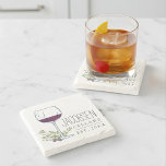 ファミリー名ワインセラー ストーンコースター<br><div class="desc">オリーブの枝とブドウパーソナライズされたの赤ワインのグラスの水色のイラストレーションを特徴とするこれらの名コースターでヴィノ体験をアップグレードする。家族の名前と年を確立してパーソナライズ。ワイ素晴らしン好き、新婚の方、新入生の方にプレゼント！</div>