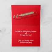 ファミリー名ヴィンテージシーンクリスマス カード (内部)