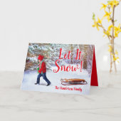 ファミリー名ヴィンテージシーンクリスマス カード (黄色い花)