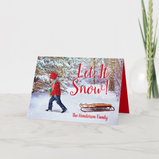 ファミリー名ヴィンテージシーンクリスマス カード (正面)