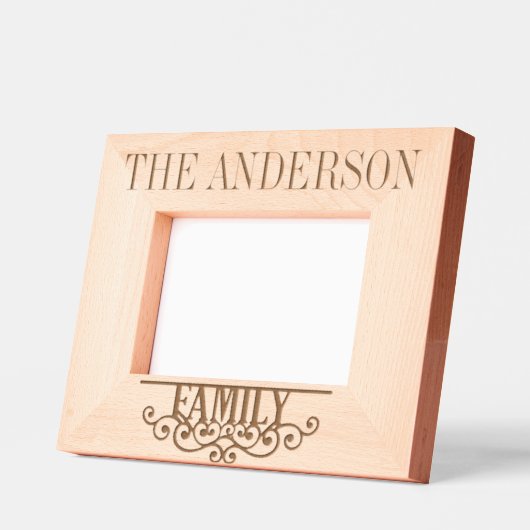 ファミリー名前をカスタムする パーソナライズされた レーザー彫刻フレーム (左)