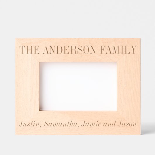 ファミリー名前をカスタムする パーソナライズされた レーザー彫刻フレーム (正面)
