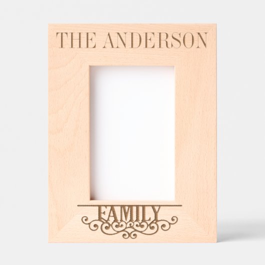 ファミリー名前をカスタムする パーソナライズされた レーザー彫刻フレーム (正面)