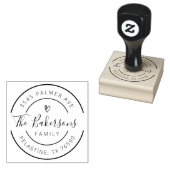 ファミリー名差出人住所ラウンドロゴセルフインキング ラバースタンプ (押印)