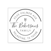 ファミリー名差出人住所ラウンドロゴセルフインキング ラバースタンプ (インプリント)