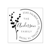 ファミリー名差出人住所ラウンドロゴセルフインキング ラバースタンプ (インプリント)