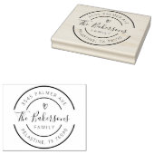 ファミリー名差出人住所ラウンドロゴセルフインキング ラバースタンプ (押印)