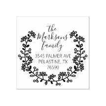 ファミリー名差出人住所ラウンドロゴセルフインキング