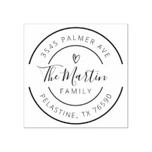 ファミリー名差出人住所ラウンドロゴセルフインキング