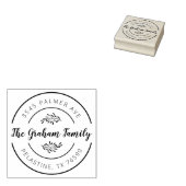 ファミリー名差出人住所ラウンドロゴセルフインキング ラバースタンプ (押印)