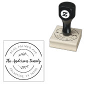 ファミリー名差出人住所ラウンドロゴセルフインキング ラバースタンプ (押印)