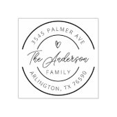 ファミリー名差出人住所ラウンドロゴセルフインキング ラバースタンプ (インプリント)