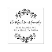 ファミリー名差出人住所ラウンドロゴセルフインキング ラバースタンプ (インプリント)