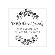 ファミリー名差出人住所ラウンドロゴセルフインキング