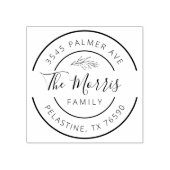 ファミリー名差出人住所ラウンドロゴセルフインキング ラバースタンプ (インプリント)