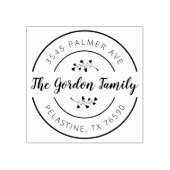 ファミリー名差出人住所ラウンドロゴセルフインキング ラバースタンプ (インプリント)