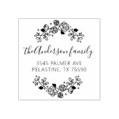 ファミリー名差出人住所ラウンドロゴセルフインキング ラバースタンプ (インプリント)