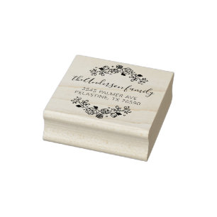 ファミリー名差出人住所ラウンドロゴセルフインキング ラバースタンプ