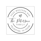 ファミリー名差出人住所ラウンドロゴラバースタンプ ラバースタンプ (インプリント)