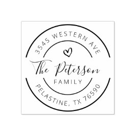 ファミリー名差出人住所ラウンドロゴラバースタンプ ラバースタンプ