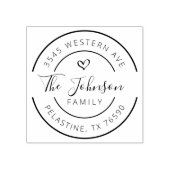 ファミリー名差出人住所ラウンドロゴラバースタンプ ラバースタンプ (インプリント)