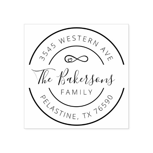 ファミリー名差出人住所ラウンドロゴラバースタンプ ラバースタンプ (インプリント)