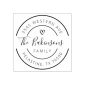 ファミリー名差出人住所ラウンドロゴラバースタンプ ラバースタンプ (インプリント)