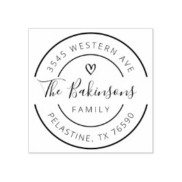 ファミリー名差出人住所ラウンドロゴラバースタンプ ラバースタンプ