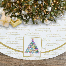 ファミリー名素朴テキサス州クリスマスツリー ブラッシュドポリエステルツリースカート